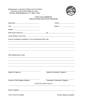 Headquarters, Connecticut Wing, Civil Air Patrol Doc Template | pdfFiller