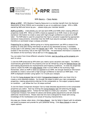 RPR Basics Class Notes