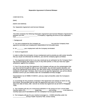 Re: Separation Agreement and General Release
