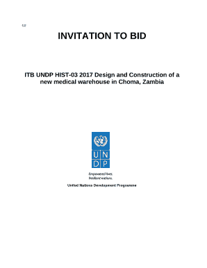 ITB UNDP HIST-03 2017 Design and Construction of a new medical warehouse in Choma, Zambia