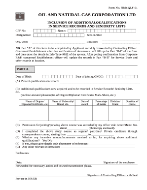 INCLUSION OF ADDITIONALQUALIFICATIONS
