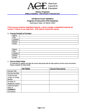 US Marine Corps Validation