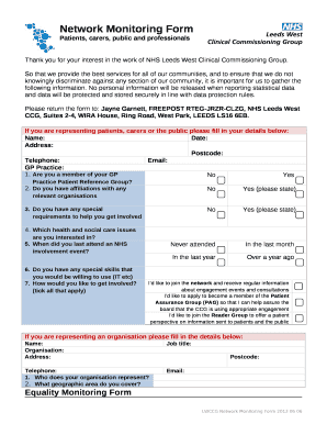 Network Monitoring Form