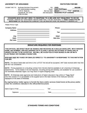 BIDS MAY NOT BE FAXED OR EMAILED DIRECTLY TO UNIVERSITY IN RESPONSE TO THIS INVITATION FOR BID