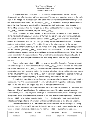 The times of zheng he unit 1