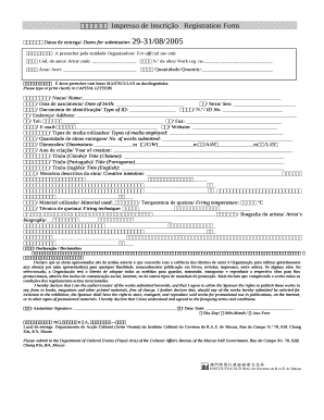 Impresso de InscrioRegistration Form