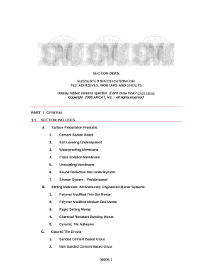 SUGGESTED SPECIFICATION FOR