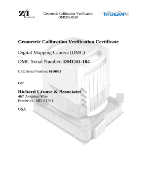 Geometric Calibration Verification Certificate