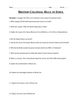 British Colonial Rule in India template