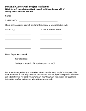 Personal Career Path Project Workbook