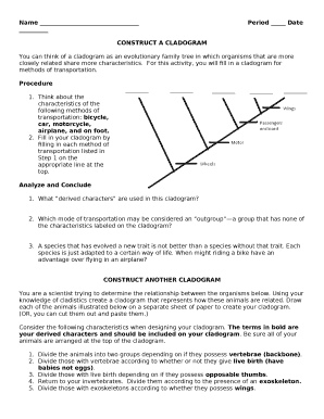 Cladogram template