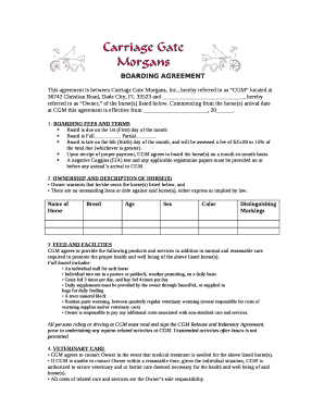 This agreement is between Carriage Gate Morgans, Inc