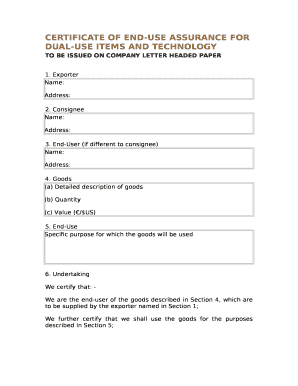 TO BE ISSUED ON COMPANY LETTER HEADED PAPER