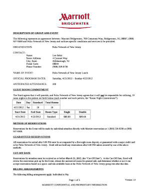 The following represents an agreement between:Marriott Bridgewater, 700 Commons Way, Bridgewater, NJ, 08807, (908) 927-9300 and Polio Network of New Jersey and outlines specific conditions and services to be provided