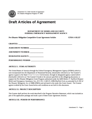 Draft Articles of Agreement