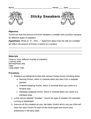 To find out how the amount of friction between a sneaker and a surface compare for different types of sneakers