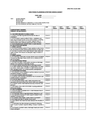 CO2 FIXED FLOODING SYSTEM CHECK SHEET