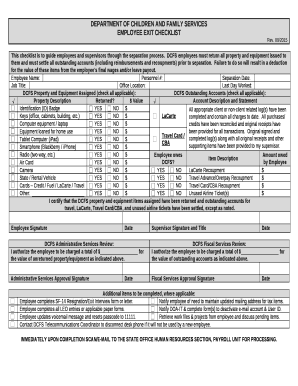 This checklist is to guide employees and supervisors through the separation process