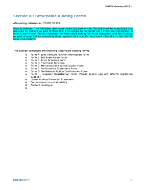 Form H: Supplier Registration Form (Please ignore you are UNOPS registered supplier)