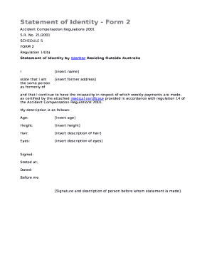 Statement of Identity - Form 2