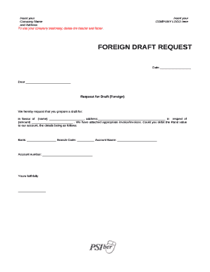 Request for Draft (Foreign)