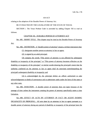 Relating to the adoption of the Durable Power of Attorney Act