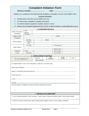 Complaint Initiation Form