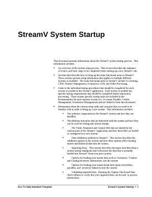 StreamV System Startup