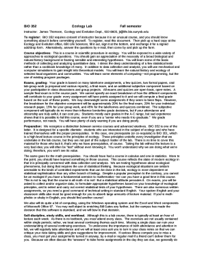 BIO 352Ecology LabFall semester template