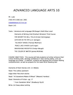 ADVANCED LANGUAGE ARTS 10