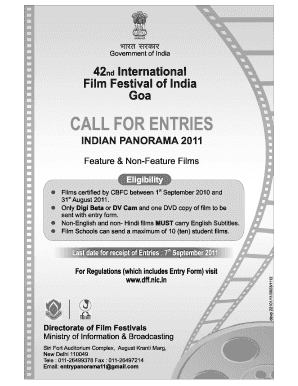 These Regulations may be called the Indian Panorama - 2011 Regulations and shall come into force with immediate effect