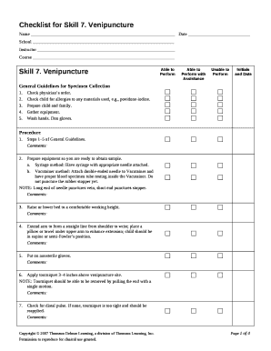 Checklist for Skill 7