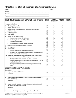 Checklist for Skill 18