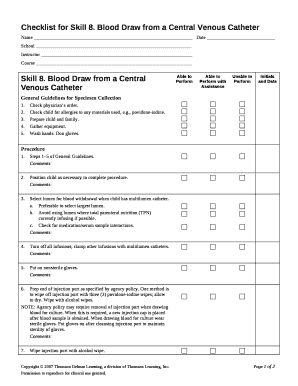 Checklist for Skill 8