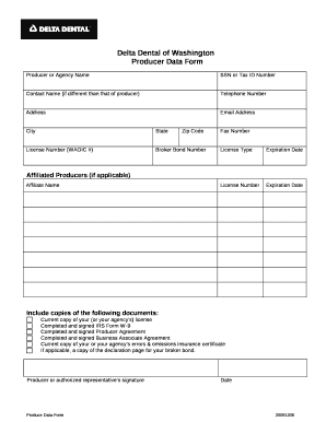 Producer Data Form