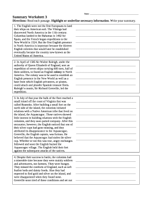 summary worksheet 3 answer key