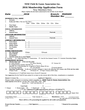 Please complete the form below and forward to the Secretary of your Branch