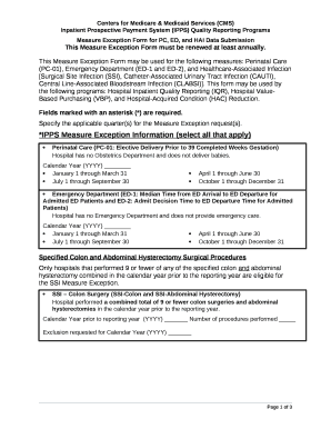 This Measure Exception Form must be renewed at least annually