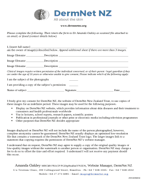 Then return the form to Dr Amanda Oakley as scanned file attached to an email, or faxed (contact details below)