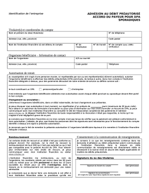 Remplissable ACCORD DU PAYEUR POUR DPA