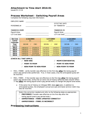 Process Worksheet Switching Payroll Areas