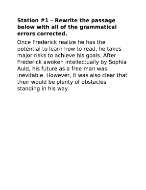Station #1 Rewrite the passage below with all of the grammatical errors corrected