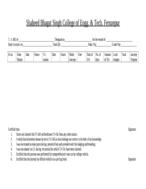 Bill of Designation for the month of