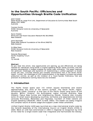 In the South Pacific: Efficiencies and Opportunities through Braille Code Unification