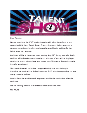 We are searching for 4th-6th grade students with talent to perform in our upcoming Celia Hays Talent Show