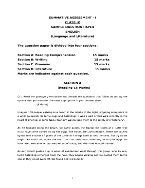 The question paper is divided into four sections: