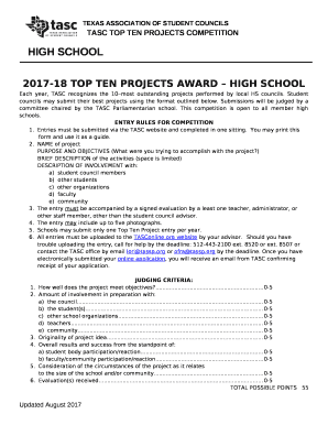 TASC TOP TEN PROJECTS COMPETITION