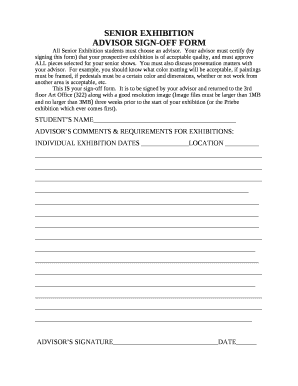 ADVISOR SIGN-OFF FORM