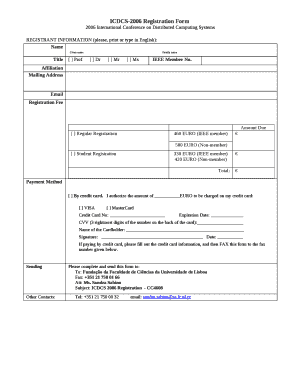 ICDCS-2006 Registration Form