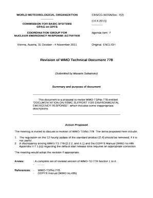 Revision of WMO Technical Document 778